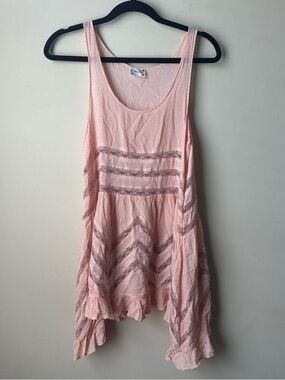 FREE PEOPLE Intimately VOILE AND LACE TRAPEZE SLIP DRESS Dots Size XS BohoDress